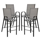 Set di 4 Sgabelli da Bar da Esterno in Materiale Flex Comfort - Sgabello da Giardino