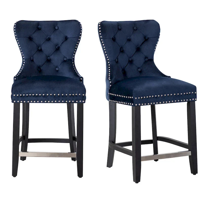 Sgabello da bancone Carter 24 Wingback Tufted Nailhead (set da 2)