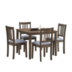 Set Tavolo e Sedie per Colazione in Cucina, Tavolo da Pranzo Quadrato in Legno, Tavolo da Pranzo Casuale con 4 Sedie Imbottite