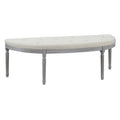Panca imbottita trapuntata beige con gambe in legno - 55L x 20A