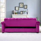 82.7 Velvet Storage Convertible Sofa Sleeper Couch with 2 Pillows