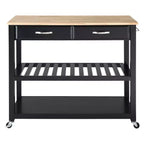 Carrello/isola da cucina con ripiano in legno naturale e portasgabello opzionale - Crosley