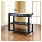 Carrello/isola da cucina con ripiano in legno naturale e portasgabello opzionale - Crosley