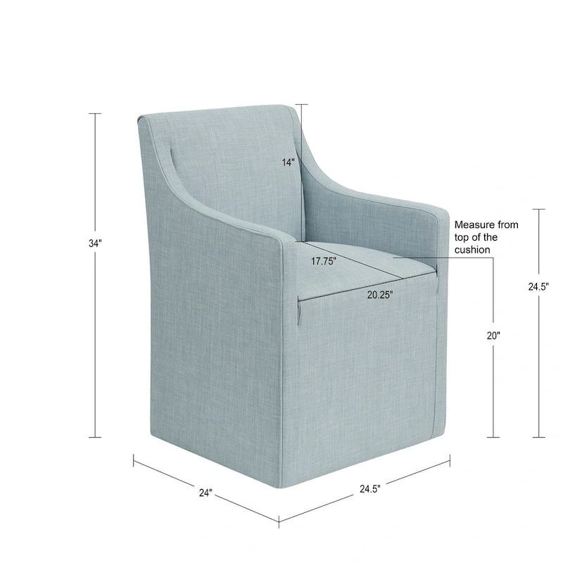 Madison Park Charlotte Dining Arm Chair with Casters