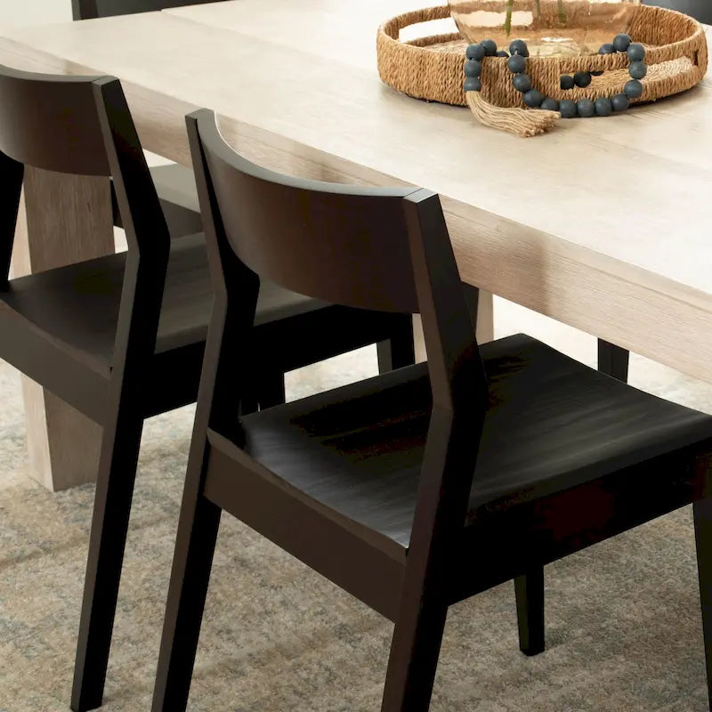 Sedia da pranzo moderna in legno massello Plank and Beam