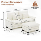 Modular Sectional Sofa, Comfy Cloud Couch Sectional Sofa with Ottoman, Deep Seat Sofa Sleeper for Living Room