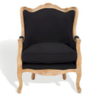 SAFAVIEH Couture Kali Poltrona con orecchioni in lino naturale color rovere - 34Lx34Px40A