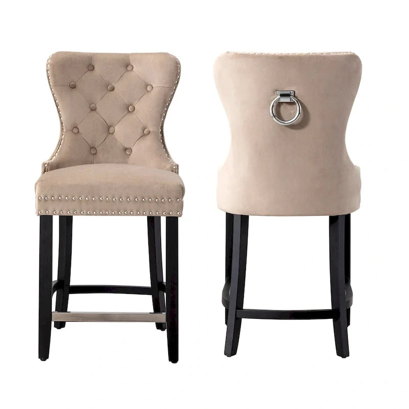 Sgabello da bancone Carter 24 Wingback Tufted Nailhead (set da 2)