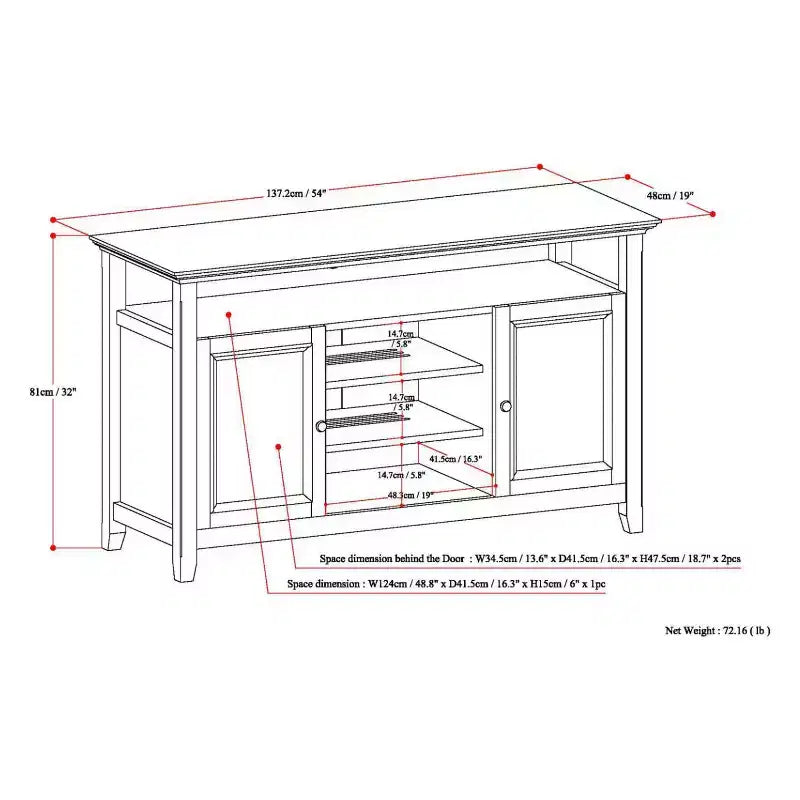 Halifax TV Stand for TVs up to 60 - WyndenHall
