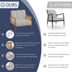 Poltroncine in Rattan, Sedia in Rattan Naturale Imbottita Poltrona in Lino Mid-Century Modern Side Chair per Soggiorno Camera da Letto