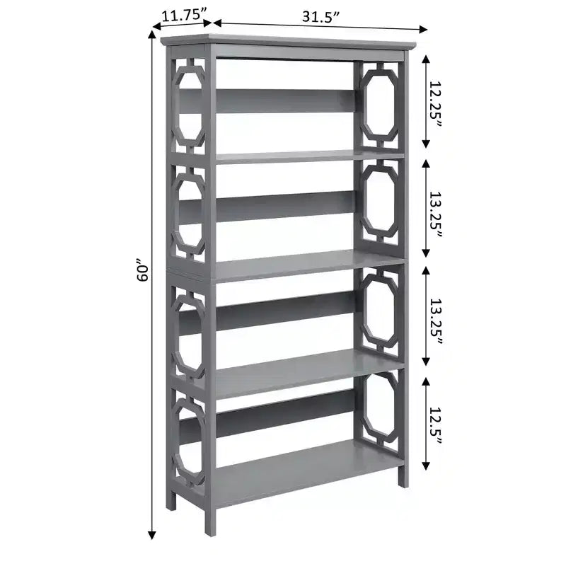 60 Omega 5 Tier Bookcase - Breighton Home