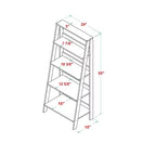 55 Thatcher Transitional Wood 4 Shelf Ladder Bookshelf - Saracina Home
