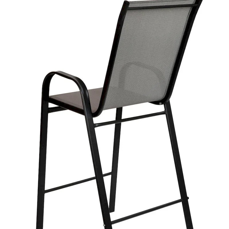 Set di 4 Sgabelli da Bar da Esterno in Materiale Flex Comfort - Sgabello da Giardino