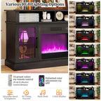 Costway TV Stand with Electric Fireplace LED Lights Remote Controls - See Details