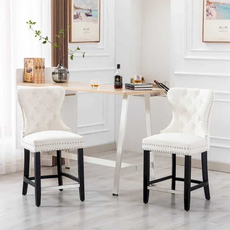 Sgabello da bancone Carter 24 Wingback Tufted Nailhead (set da 2)