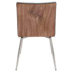 Set of 2 Mason Swivel Modern Walnut Wood Back Dining Chairs - Lumisource