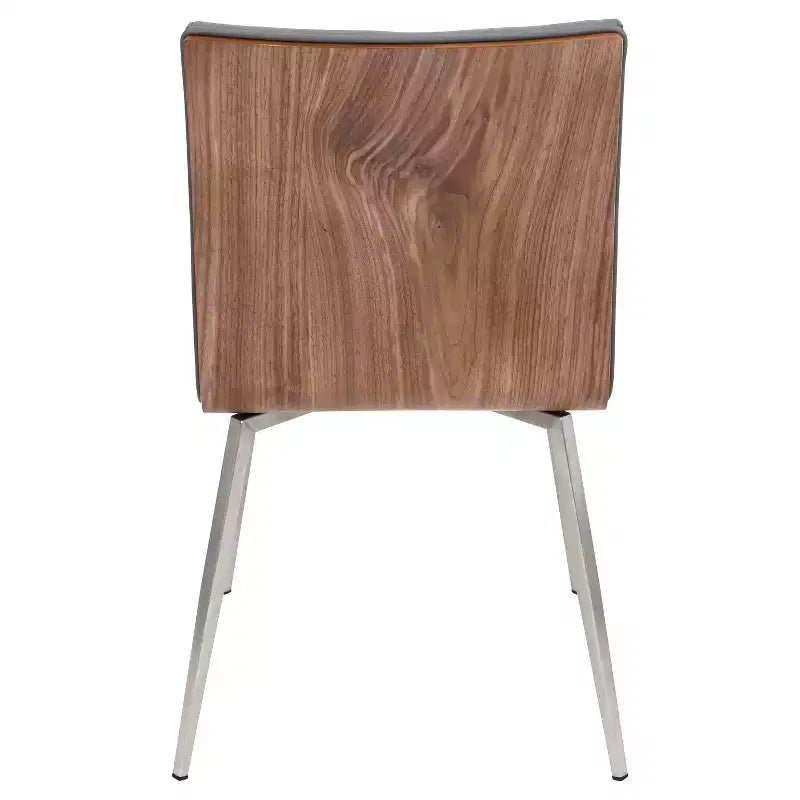 Set of 2 Mason Swivel Modern Walnut Wood Back Dining Chairs - Lumisource