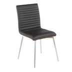 Set of 2 Mason Swivel Modern Walnut Wood Back Dining Chairs - Lumisource