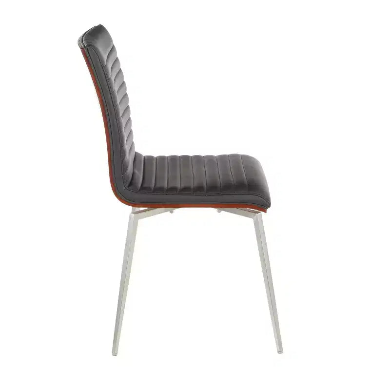 Set of 2 Mason Swivel Modern Walnut Wood Back Dining Chairs - Lumisource