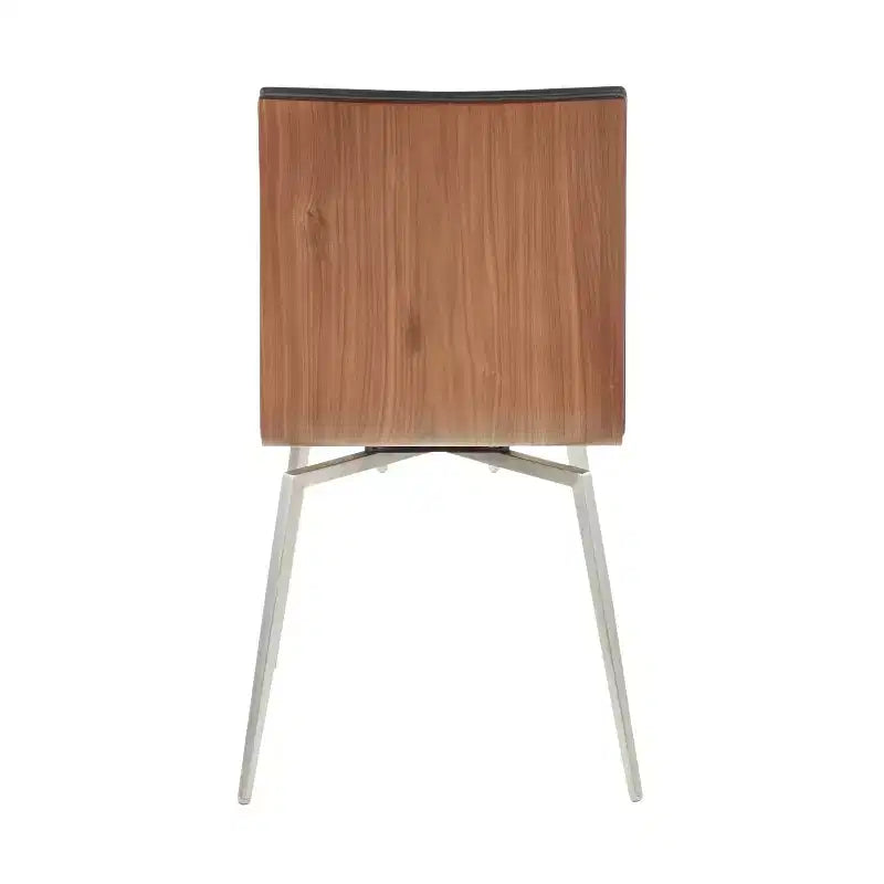 Set of 2 Mason Swivel Modern Walnut Wood Back Dining Chairs - Lumisource