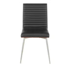 Set of 2 Mason Swivel Modern Walnut Wood Back Dining Chairs - Lumisource
