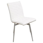Set of 2 Mason Swivel Modern Walnut Wood Back Dining Chairs - Lumisource