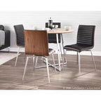 Set of 2 Mason Swivel Modern Walnut Wood Back Dining Chairs - Lumisource