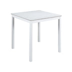 Set da pranzo moderno di 5 pezzi con tavolo quadrato ad altezza bancone e 4 sedie imbottite