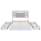 Struttura letto con 4 cassetti contenitore portatili sotto il letto