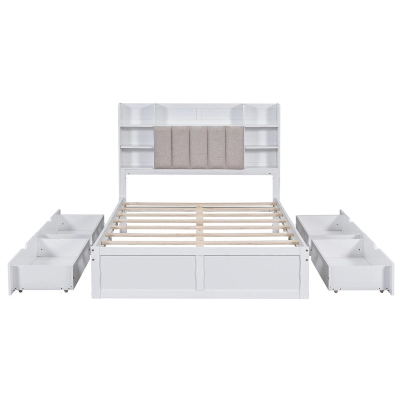 Struttura letto con 4 cassetti contenitore portatili sotto il letto