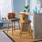 Set of 2 Kamryn Mid Century Modern Barstool - Christopher Knight Home