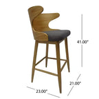 Set of 2 Kamryn Mid Century Modern Barstool - Christopher Knight Home