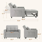 Divano letto trasformabile 3-in-1, Poltrona letto estraibile, Letto pieghevole convertibile per soggiorno