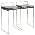 Silver Orchid Forrest Stainless Steel Stackable Fully Welded Counter Stool (Set of 2)