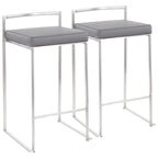 Silver Orchid Forrest Stainless Steel Stackable Fully Welded Counter Stool (Set of 2)