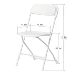 10 Pack Plastic Folding Chair 350lb. Capacity for Events Office Wedding Party Picnic Kitchen Dining
