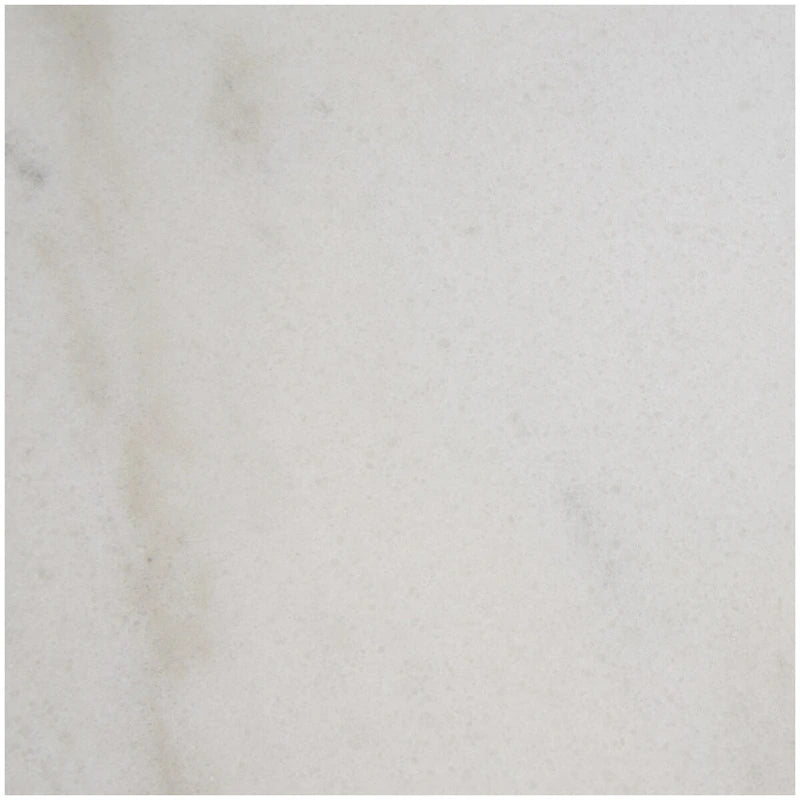 Tavolino d'appoggio/laterale Geometrico in marmo con base rettangolare in metallo dorato - Bianco - Roche River Decor