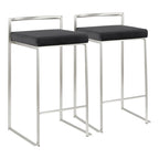 Silver Orchid Forrest Stainless Steel Stackable Fully Welded Counter Stool (Set of 2)