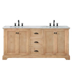Mobile bagno Hervas con top in marmo naturale senza specchio