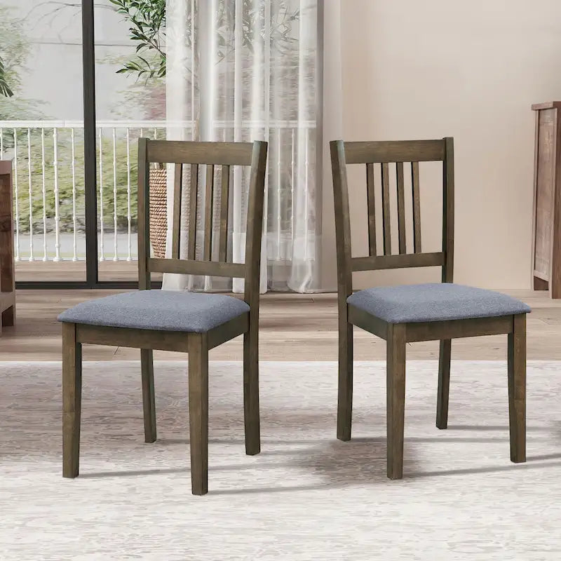 Set Tavolo e Sedie per Colazione in Cucina, Tavolo da Pranzo Quadrato in Legno, Tavolo da Pranzo Casuale con 4 Sedie Imbottite