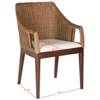 SAFAVIEH Duyen Dining Multi/ Brown Arm Chair - 23 x 23.3 x 34 - 23Wx23Dx34H