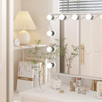 Luxurious LED Makeup Vanity with 9 Drawers Elegant Makeup Station