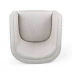 Poltrona girevole accent, stile classico a botte, tessuto beige grano