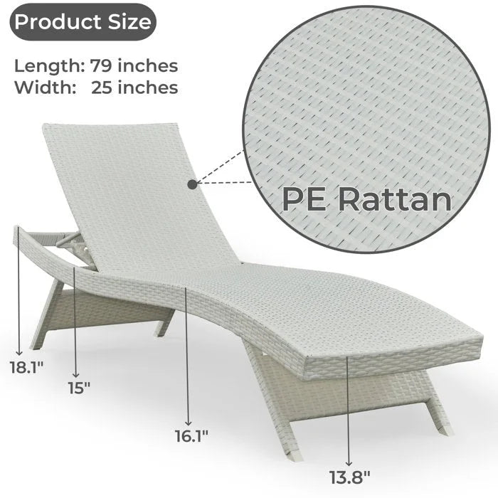 Chaise longue in vimini per tutte le stagioni - Set da 2