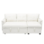 Divano componibile convertibile reversibile con letto estraibile, chaise longue con contenitore nascosto e gambe durevoli