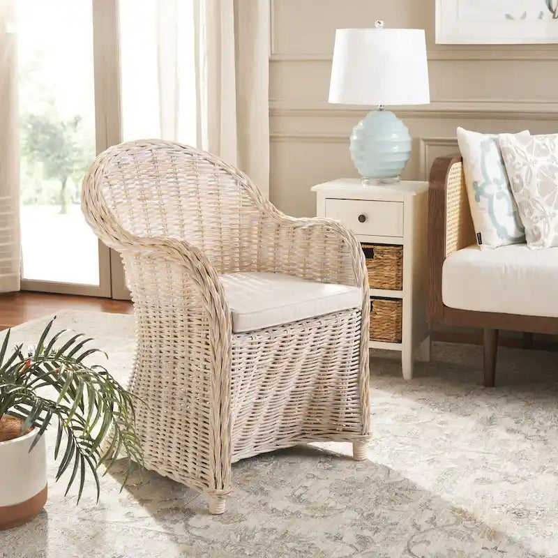 SAFAVIEH Sinja Poltroncina Club in Rattan Giallo - 24 x 26 x 35 - 24Px26Lx35H