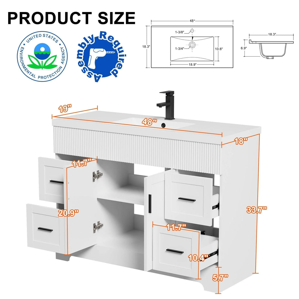 Mobile bagno 30/36/48 Wavy Line con lavabo e rubinetto