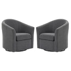 Set di 2 Poltrone Girevoli Moderne Imbottite a Barilotto, Poltrone Accent per Soggiorno