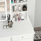 Timechee 39.4Wide Makeup Vanity Set with Stool and Touching Light Mirror - 39.4W