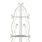 Metal Scroll Indoor Outdoor Tall Folding 5 Shelves Bakers Rack - Gold or White - Roche River Decor